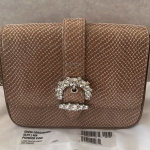 JIMMY CHOO Cheri Chain Leather Wallet Crossbody - Powder Pink